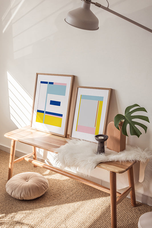 Mia no.3 Kunstdruck - Geometrische abstrakte Wandkunst - Sommer inspirierte Farben - Modern Home Decor“