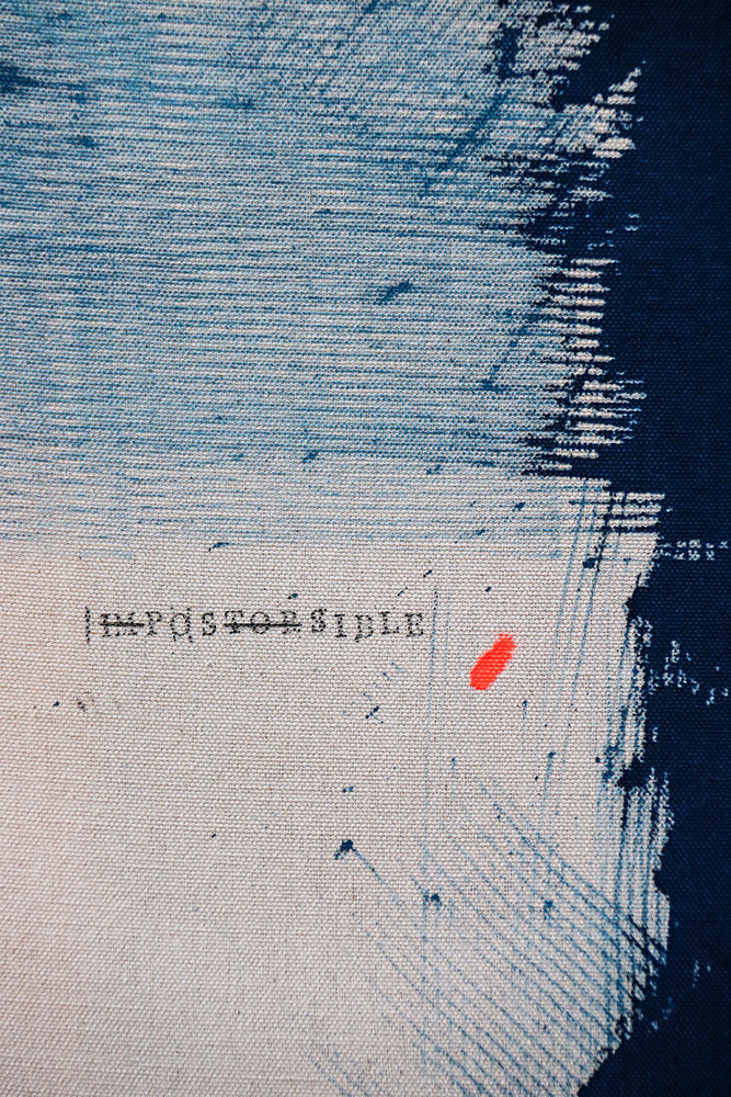 Impostor no.1; Original mixed media artwork on raw canvas
