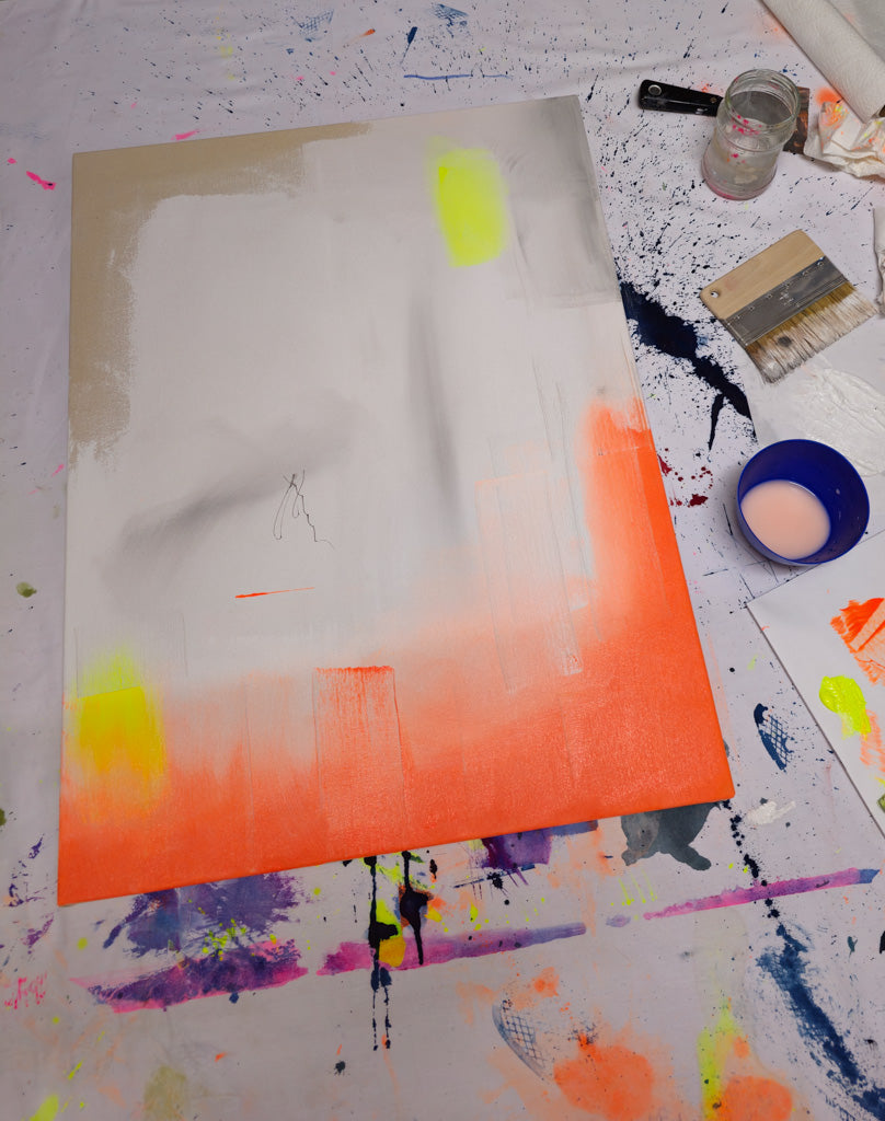 Artwork in Progree im Atelier von Studio Froilein Juno