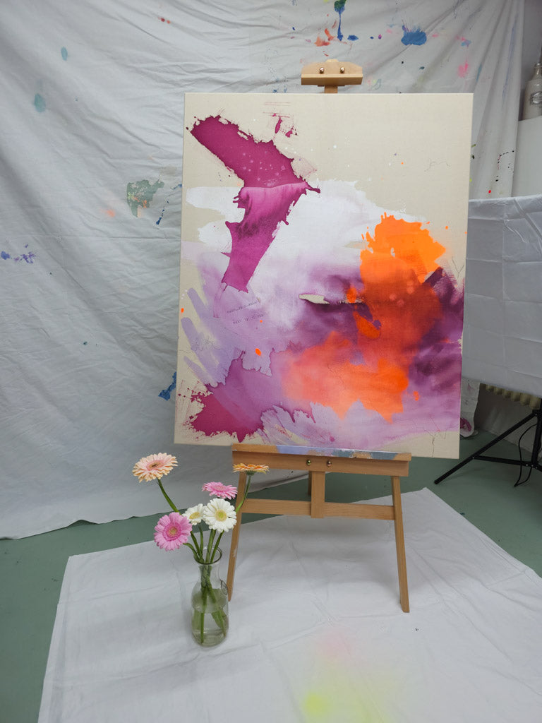 Kunstwerk Acryl auf Leinwand zum Thema Hochstapler Syndrom der Künstlerin Alexandra Wolf