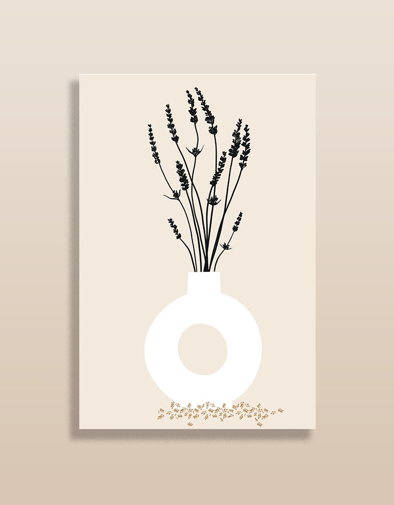 Moderner Wandkunst Print mit floraler Illustration und hellem Hintergrund