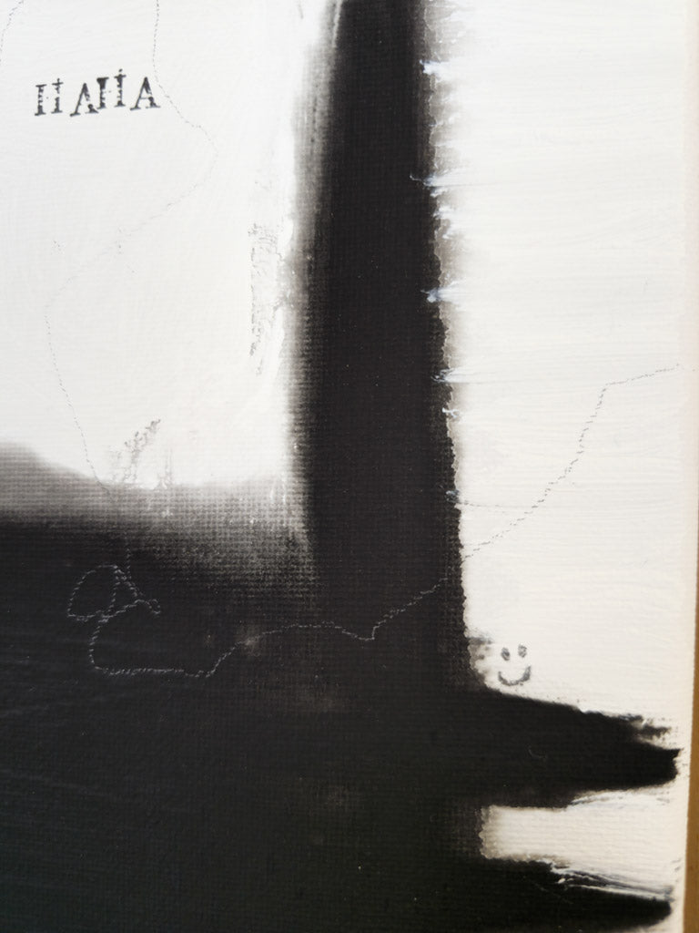 "Laugh out loud"; Original mixed media Kunstwerk auf Leinwand