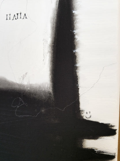 "Laugh out loud"; Original mixed media Kunstwerk auf Leinwand