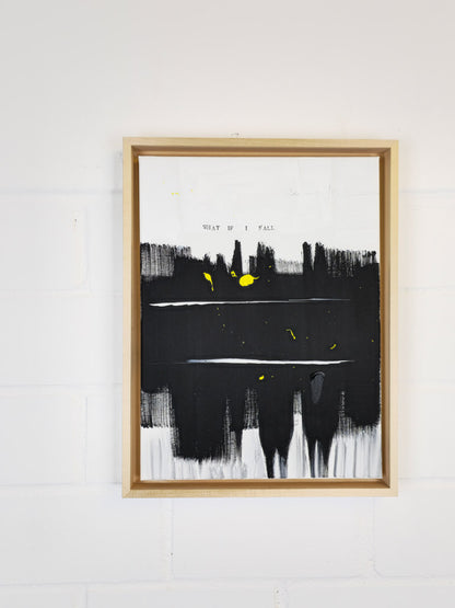"What if I fall"; Original mixed media Kunstwerk auf Leinwand