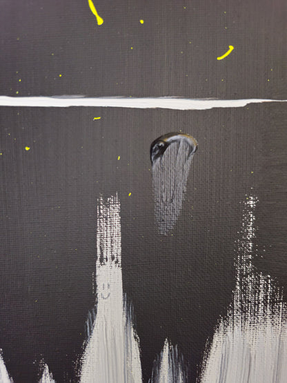"What if I fall"; Original mixed media Kunstwerk auf Leinwand