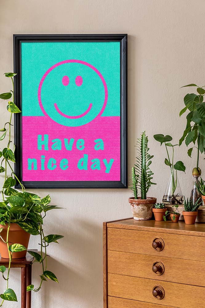 Gute Laune Kunstdruck Have a nice day von Studio Froilein Juno in knalligen Farben