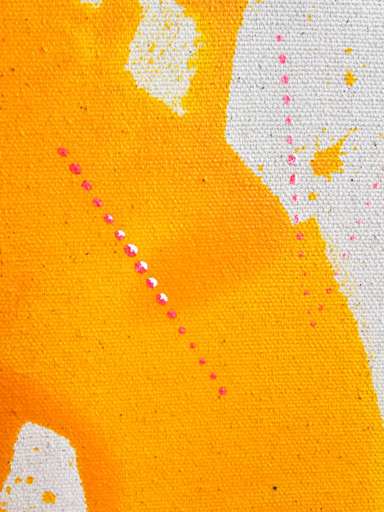 Detailaufnahme Acryl auf Leinwand, deutsche Künstlerin Alexandra Wolf x Studio Froilein Juno