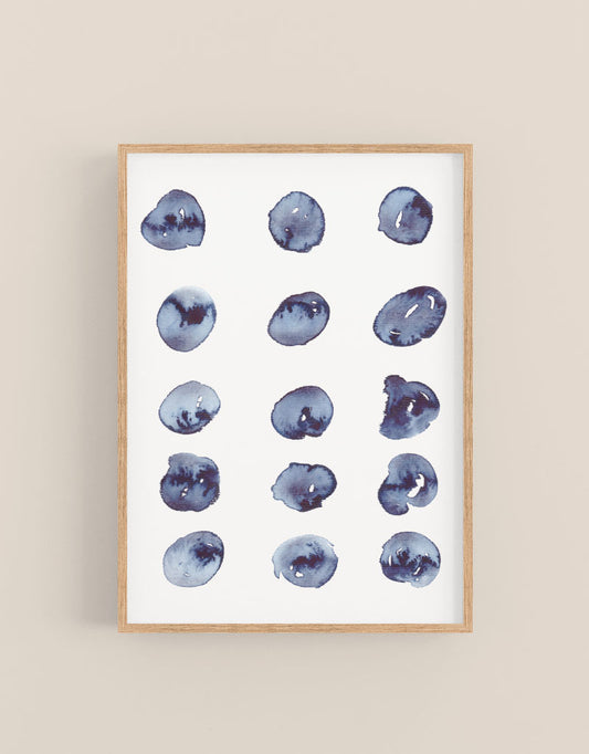 Watercolor drops by german artist Alexandra Wolf framed in a wooden frame